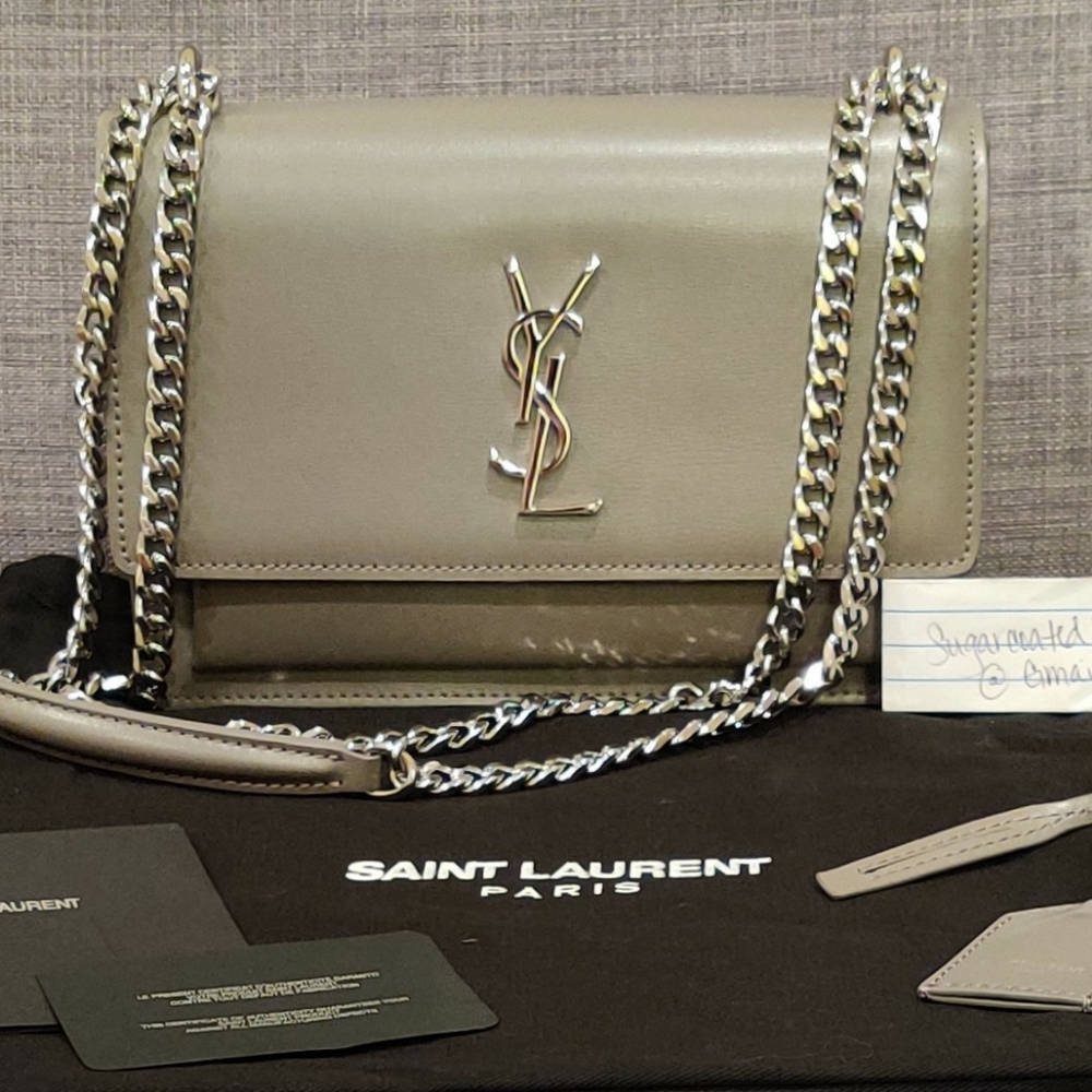 Gray Sunset Crossbody Smooth Leather Silver HW
